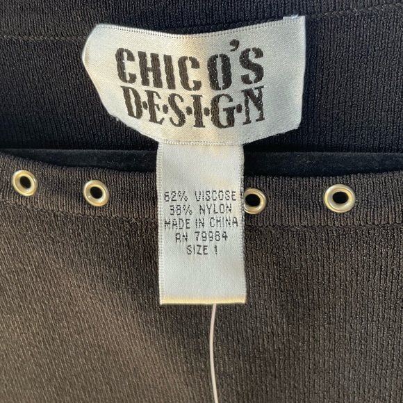 Chico’s Apparel Hardwear Short Sleeve Blouse Black; NWT; M/8 - Picture 8 of 12